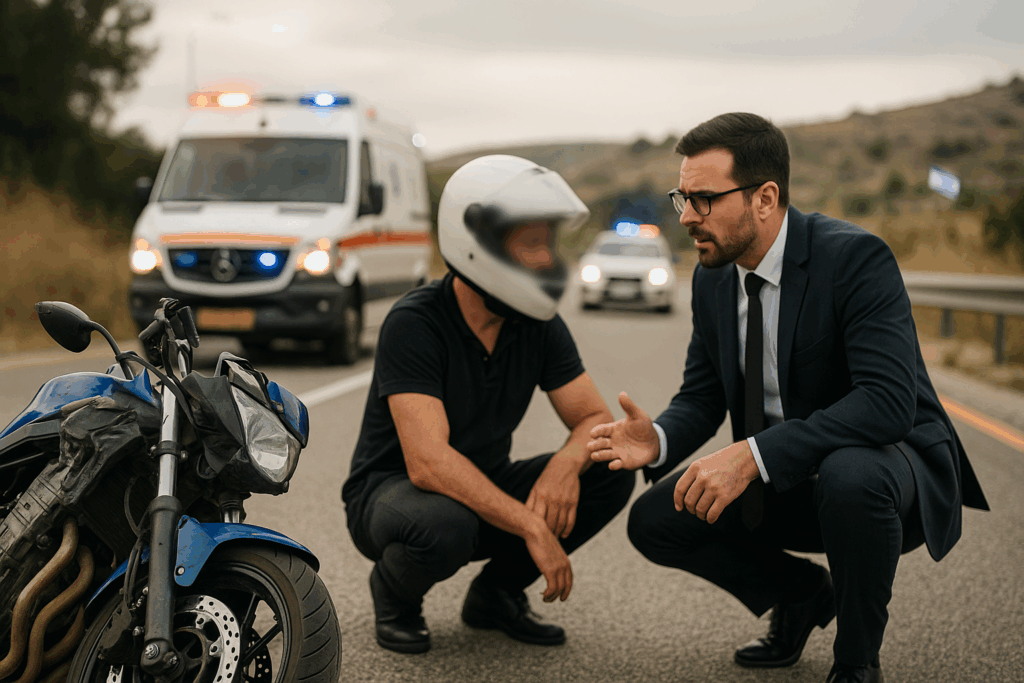 עו"ד לתאונת אופנוע בישראל – זכויות נפגעים ופיצויים (2025)