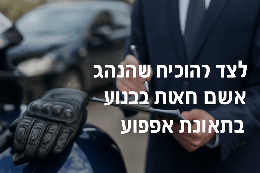הוכחת אשמה של נהג בתאונת אופנוע – המדריך המשפטי